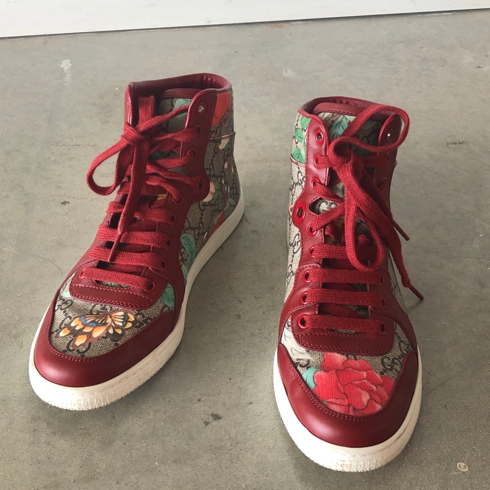 Gucci red high tops